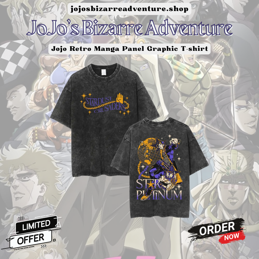 JoJo Retro Manga Panel Graphic JoJo's Bizarre Adventure T-Shirts